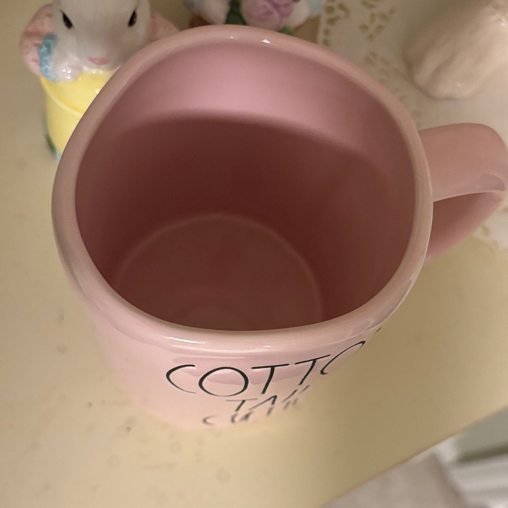 Rae Dunn Pink "Cotton Tail Cutie" Ceramic Mug NWOT - Picture 2 of 7